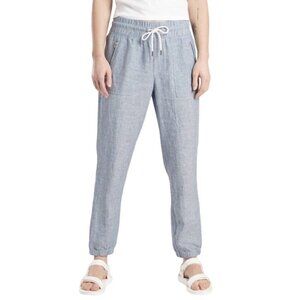 Athleta Cabo linen jogger pants Chambray blue women’s 4 comfy minimalist light